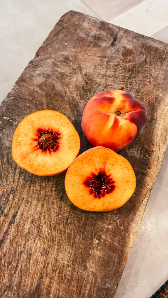 peaches cutting board
