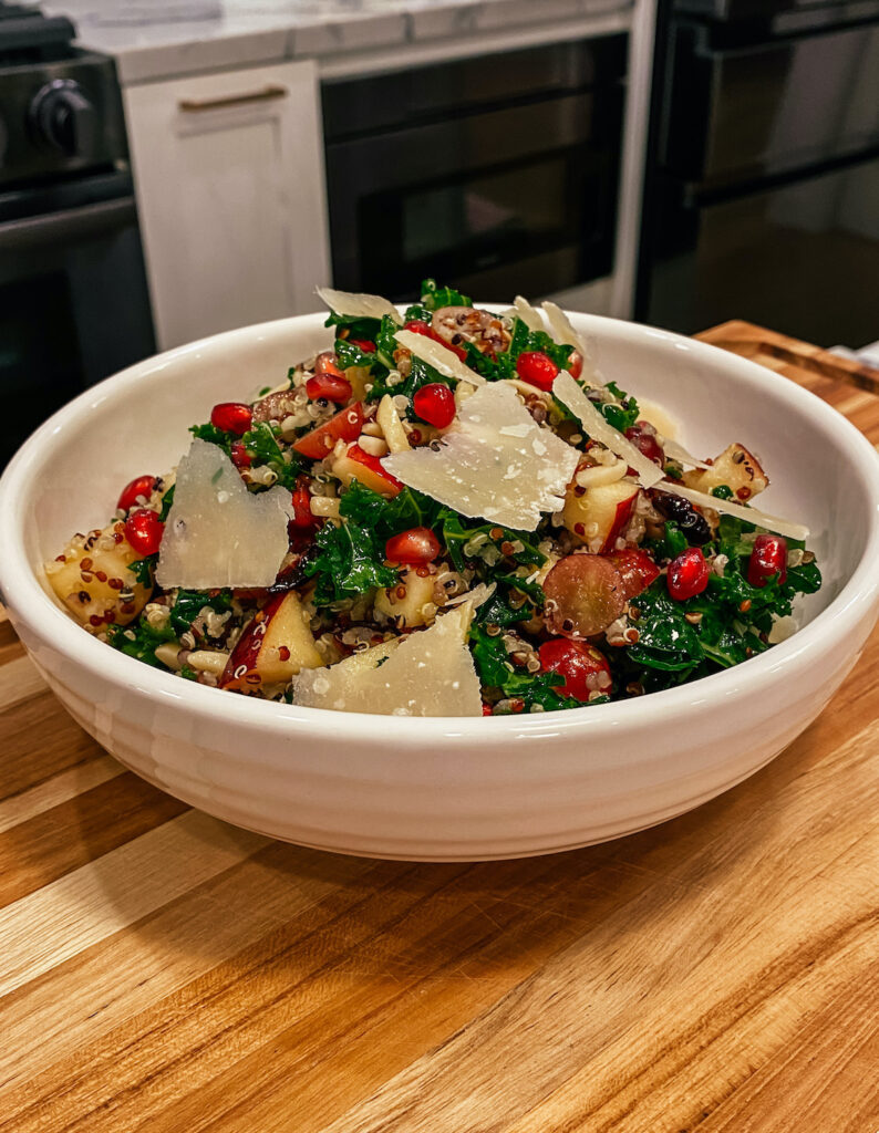 Festive Kale Salad christmas thanksgiving fall winter recipe food