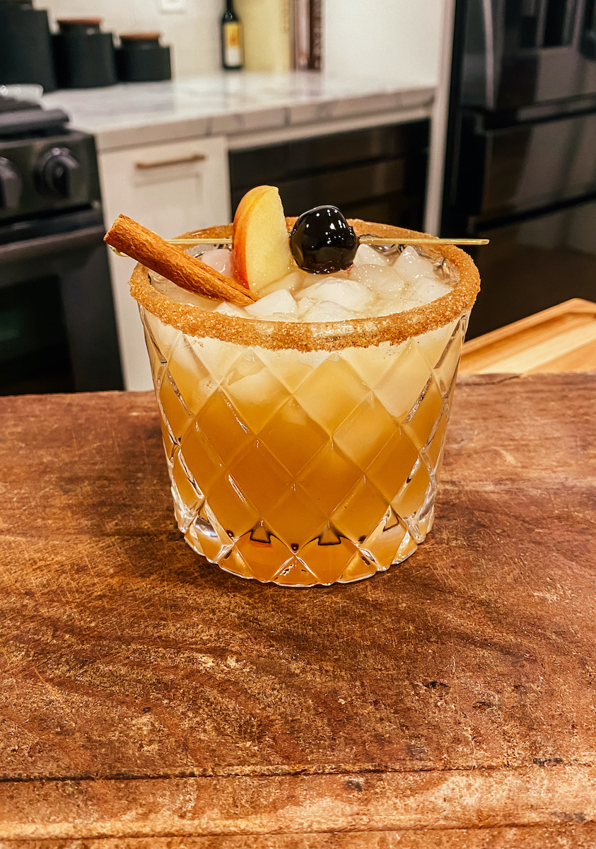 Spiced Chai Bourbon Sour thanksgiving fall cocktail