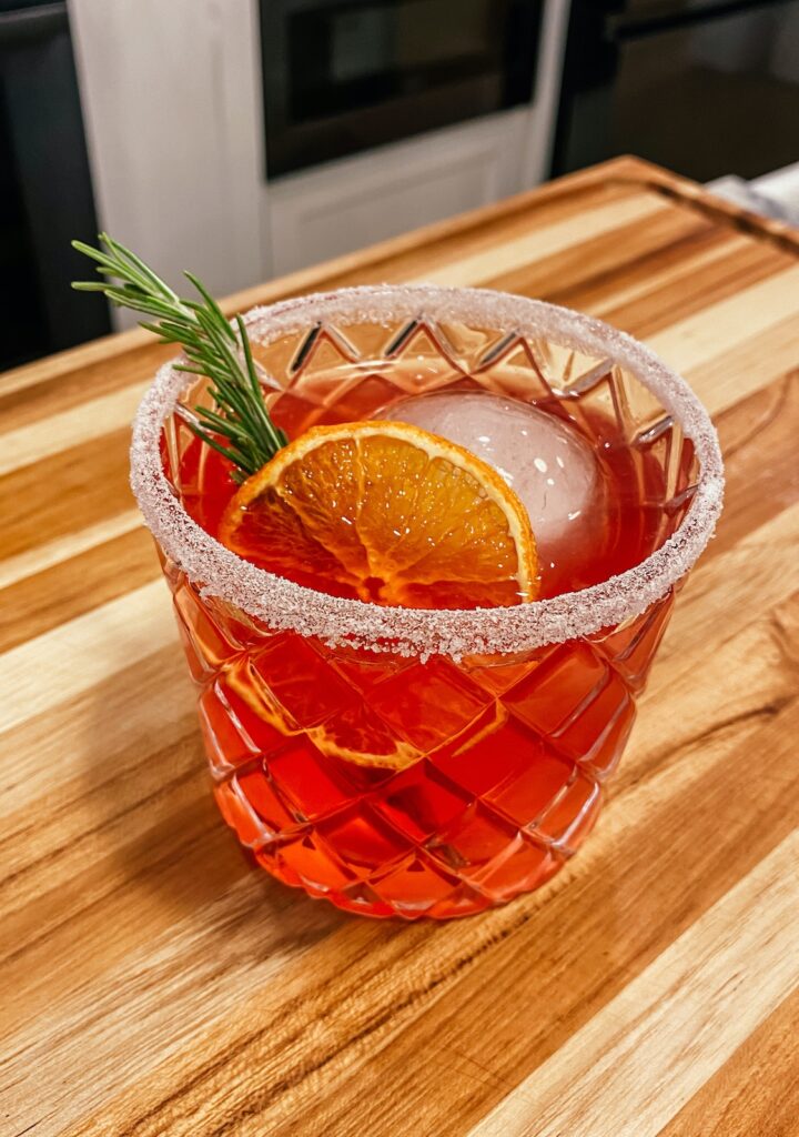holiday cran-orange cranberry fizz drink cocktail recipe