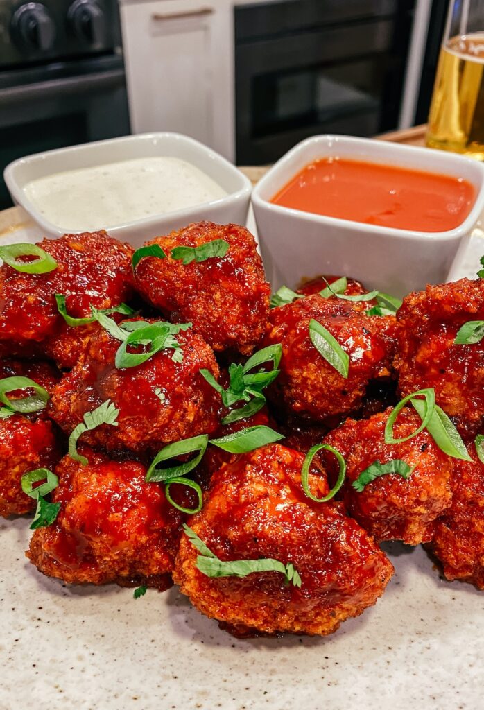 Spicy BBQ Cauliflower Buffalo Wings big game super bowl appetizer best delicious