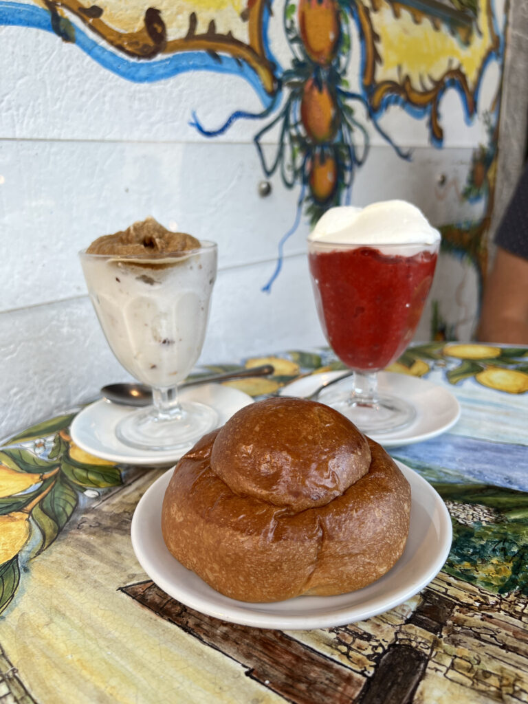 taormina italy travel guide and itinerary for best granita at bam bar restaurant in sicily