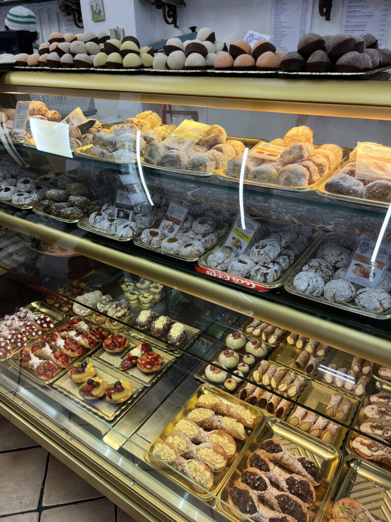 taormina italy travel guide and itinerary for best dessert and cannoli at pasticceria minotauro restaurant in sicily