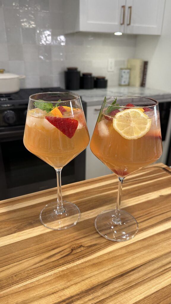 This Strawberry Rosé Sangria is the perfect easter brunch cocktail drink recipe