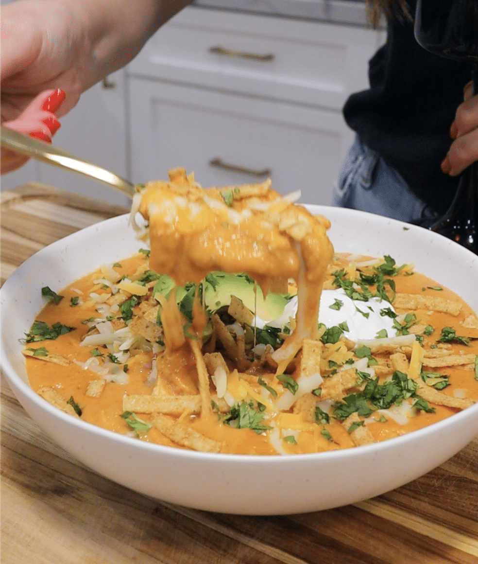 Creamy Chicken Tortilla Soup with the BEST broth!!!