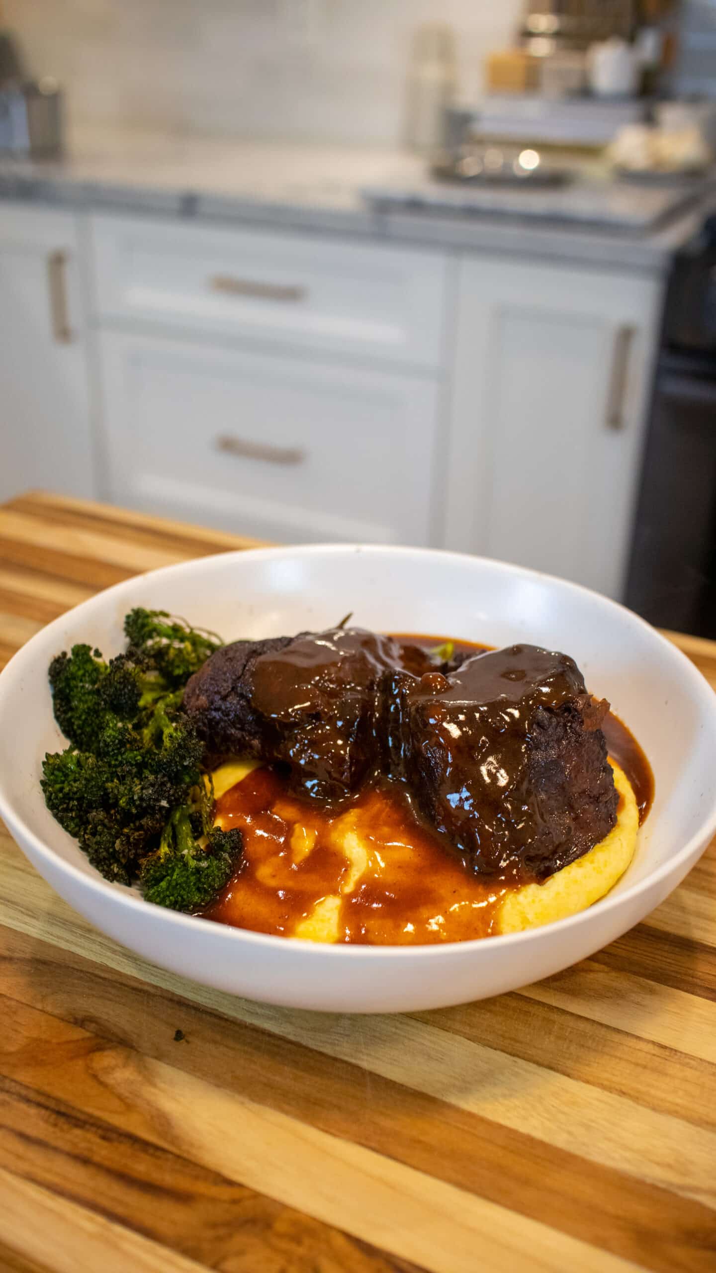 Red Wine Braised Short Ribs recipe with Polenta
