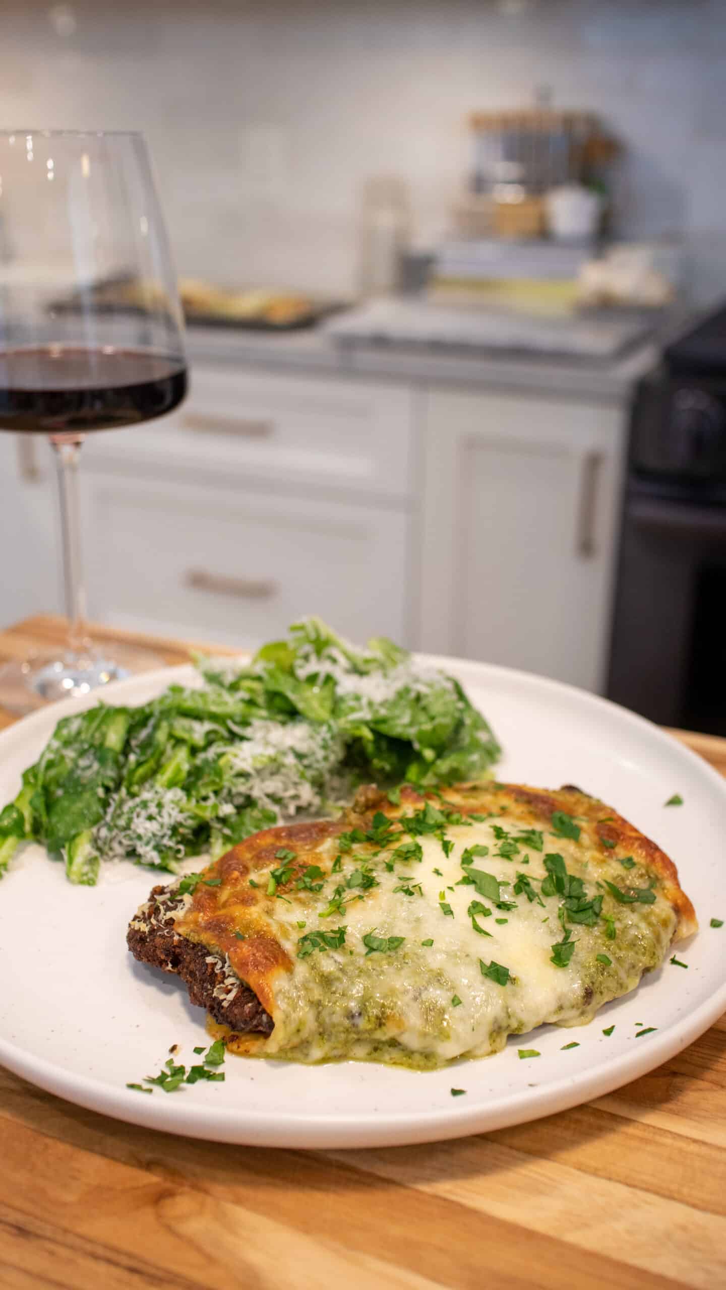 delicious pesto chicken parmesan recipe for date night dinner at home