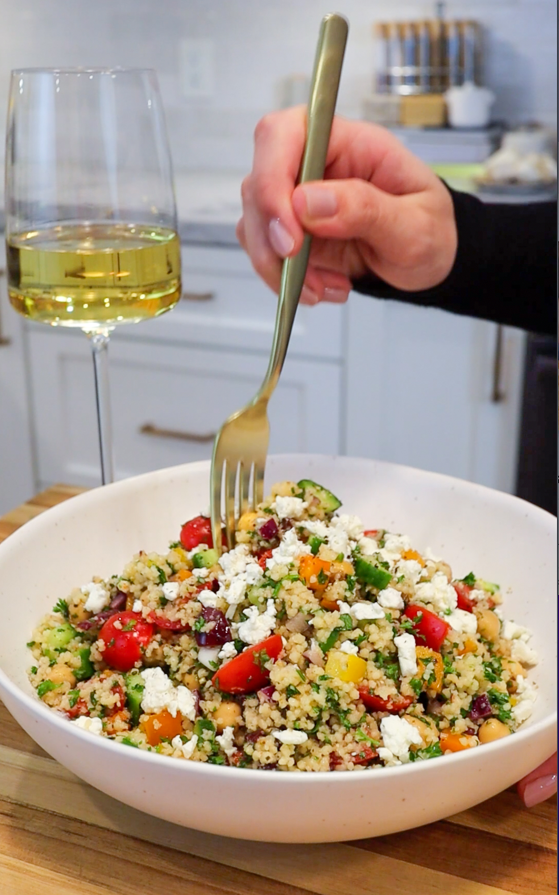 This Zesty Mediterranean Couscous Salad side dish is a great appetizer, easy, delicious, and perfect for meal prep