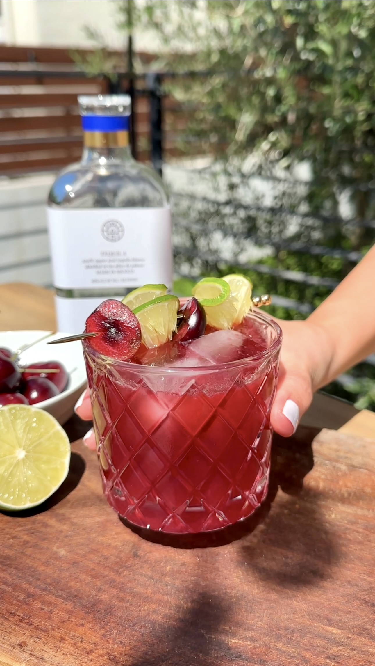 a delicious tart cherry margarita that's the perfect easy cocktail drink for spring and summer